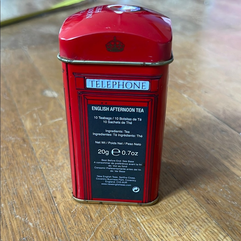 Red Telephone Booth Tea Tin from England - Picture 4 of 8